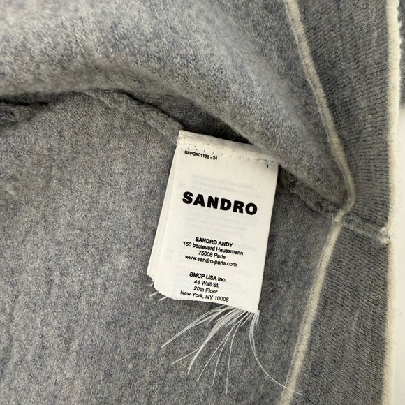 Sandro cropped grey cardigan sweater set in size 0 - Picture 6 of 13